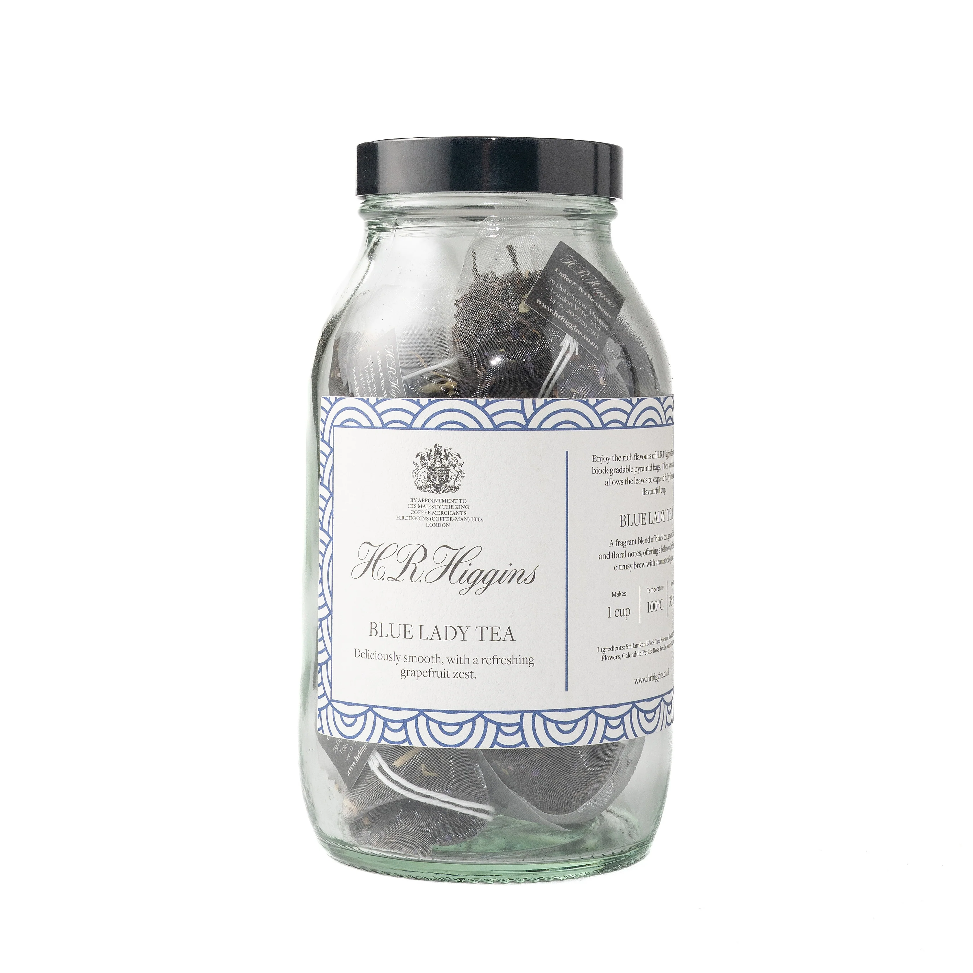 Blue Lady Pyramid Tea Bag Jar - Image 3