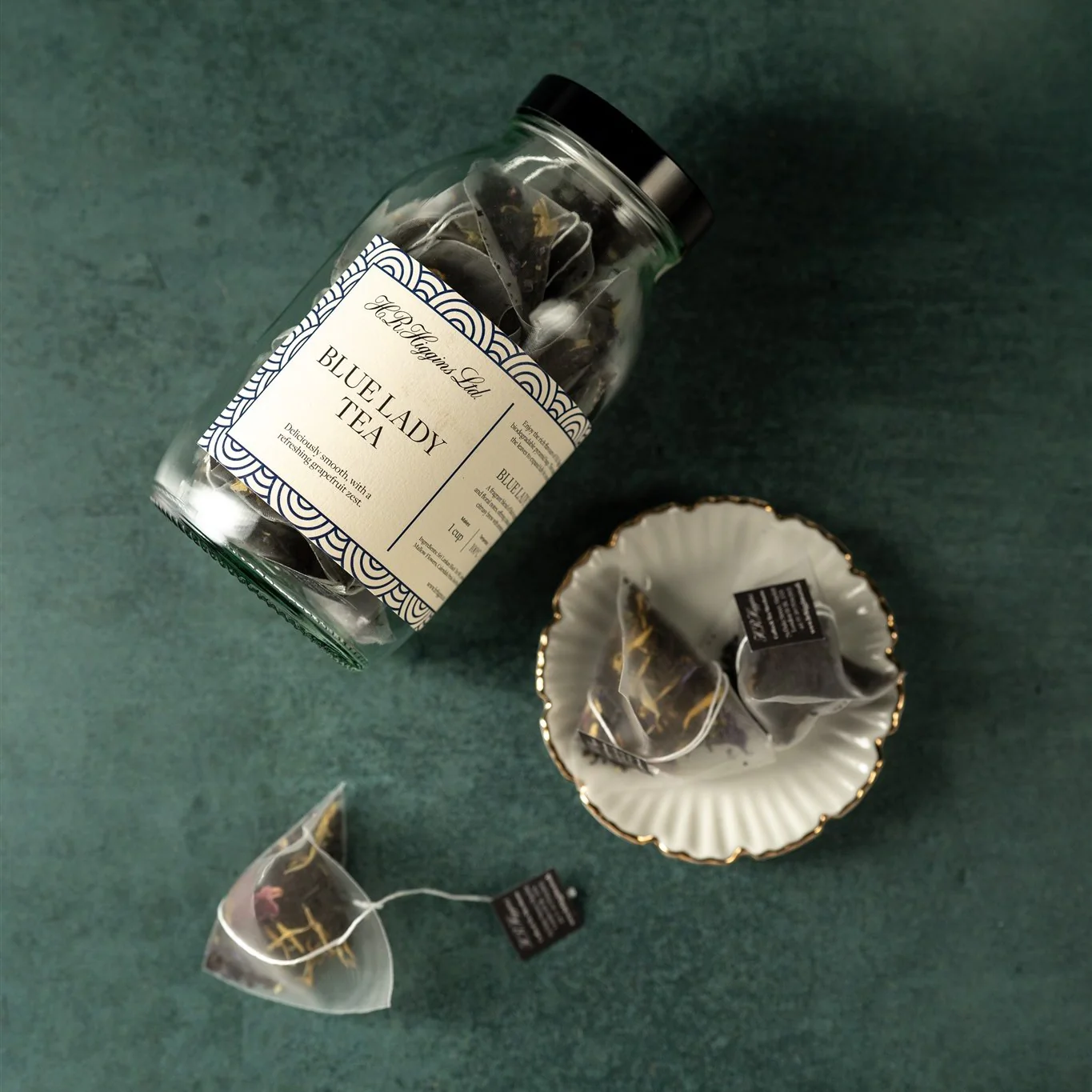 Blue Lady Pyramid Tea Bag Jar - Image 5