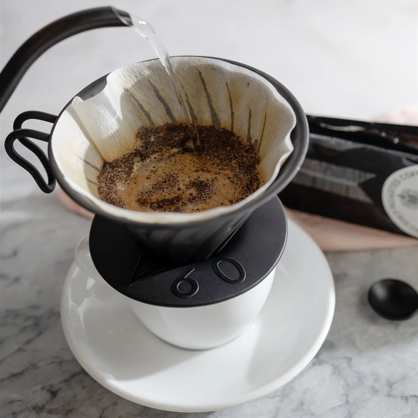 Hario V60 Matte Black Coffee Filter Cone - Size 02 - Image 6