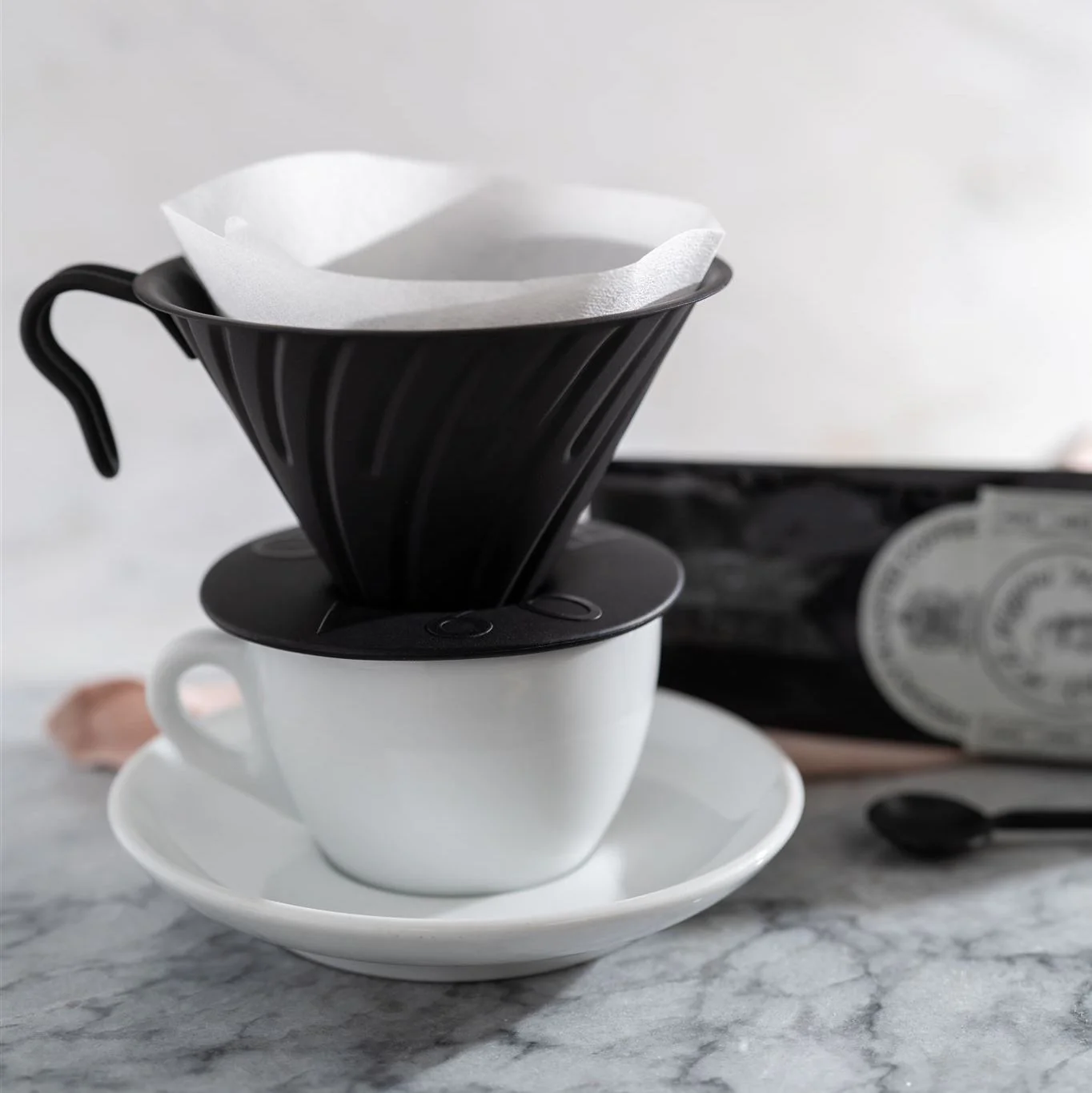 Hario V60 Matte Black Coffee Filter Cone - Size 02 - Image 7
